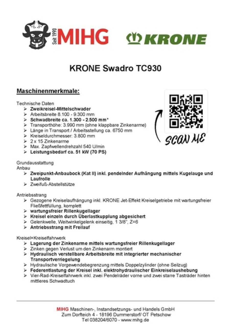 Krone SWADRO TC 930