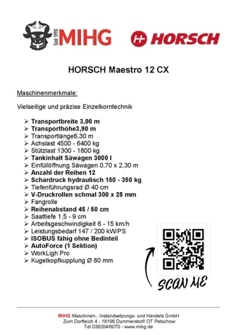 Horsch MAESTRO 12 CX