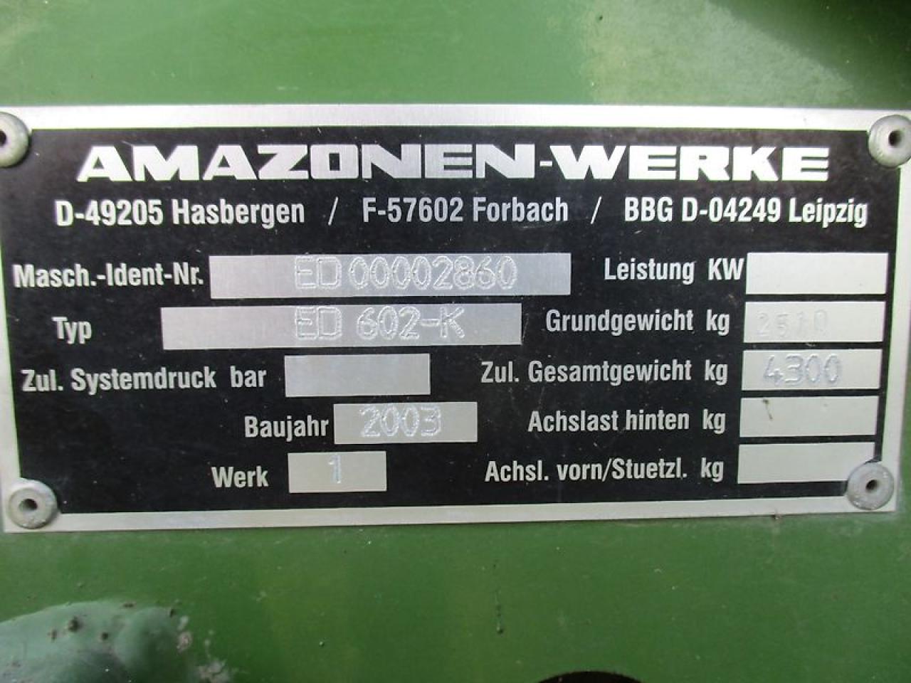 Amazone ED 602-K Right