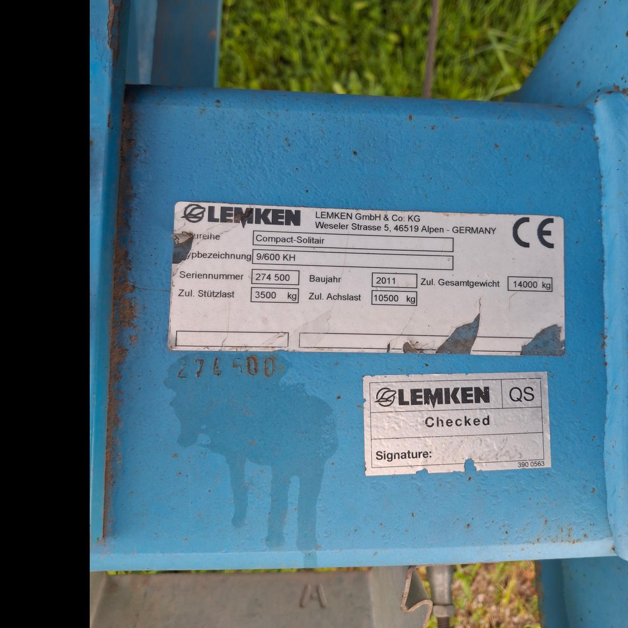 Lemken Compact Solitair  9/600KH Rear
