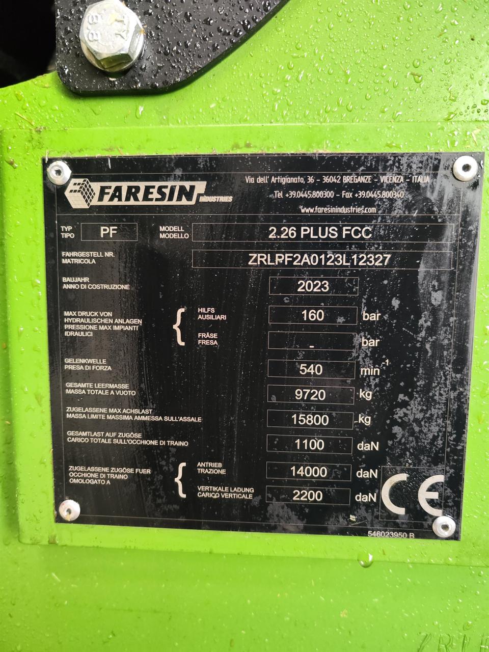 Faresin PF 2.26 Plus PF2 F Rear