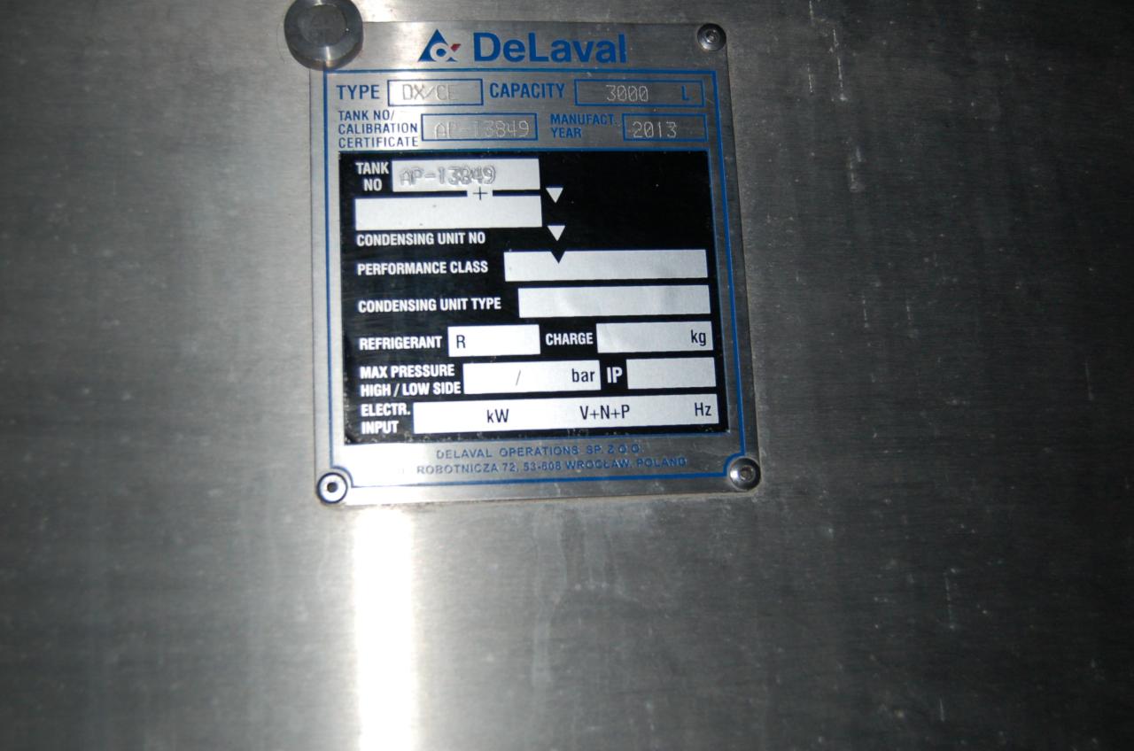 Delaval 3000 ltr Right