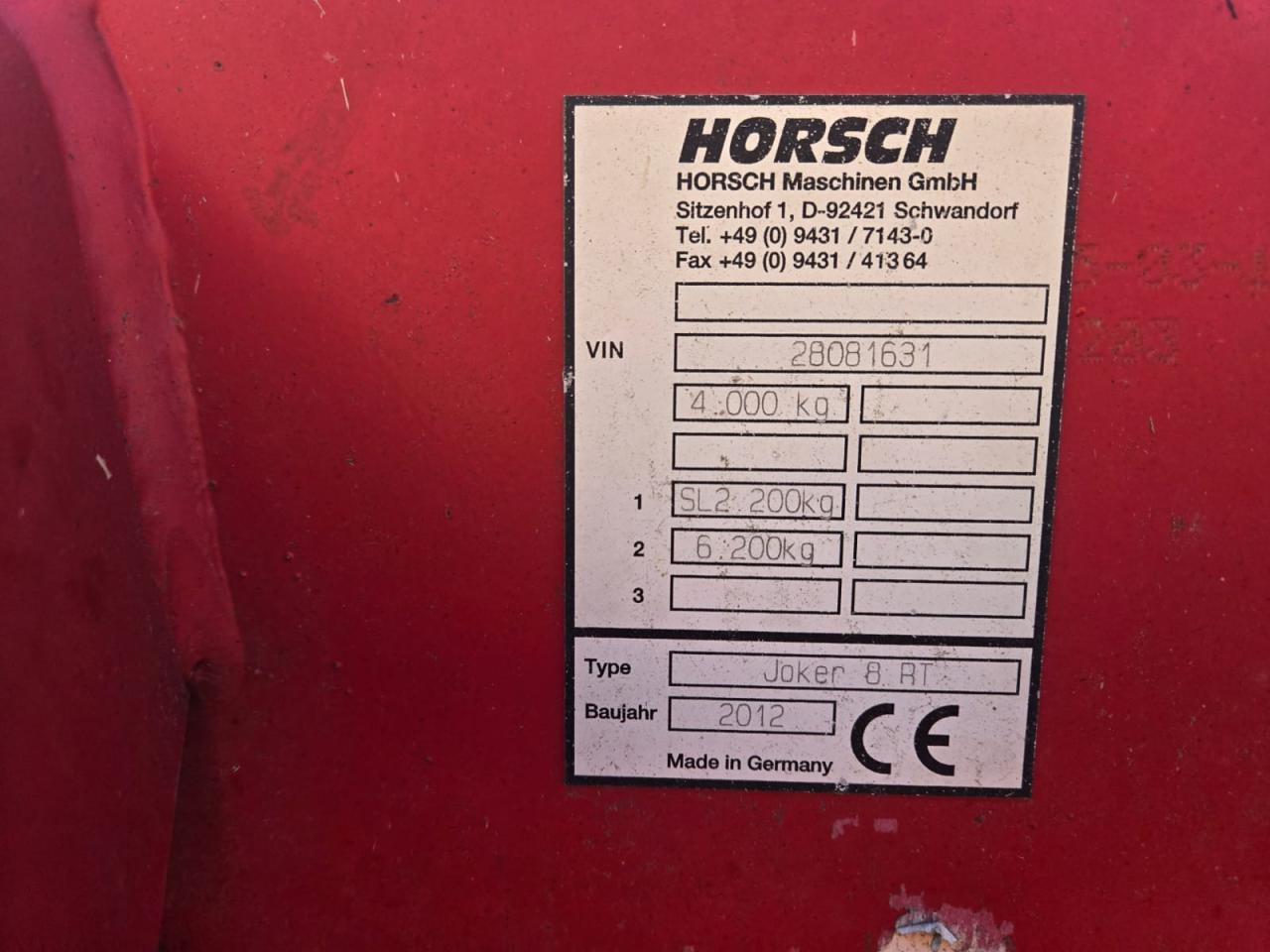 Horsch Joker 8 RT Rear
